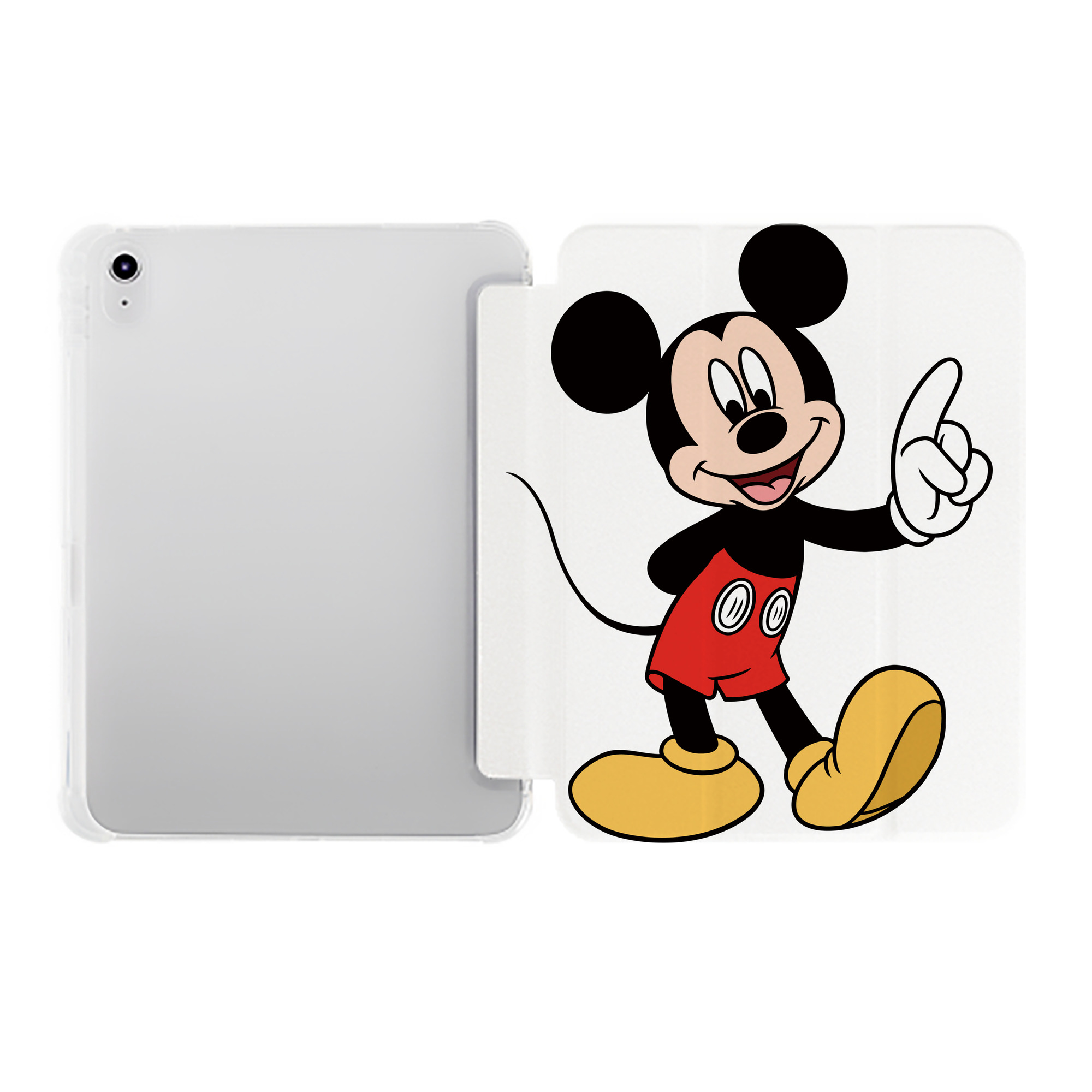（画像用） ミッキーマウス Mickey Mouse IPad ケース ペン収納付き 三つ折りスタンド PUレザー×シリコン 対応機種9.5/10.5/10.9インチ